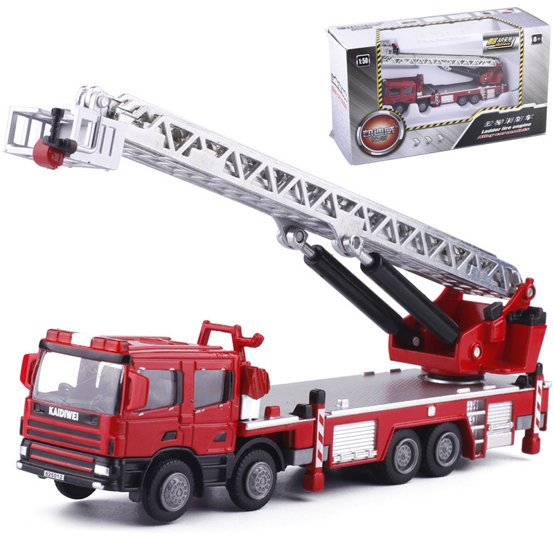 Fire Escape Ladder - 합금 1:50 사다리 소방차 모델, 고품질