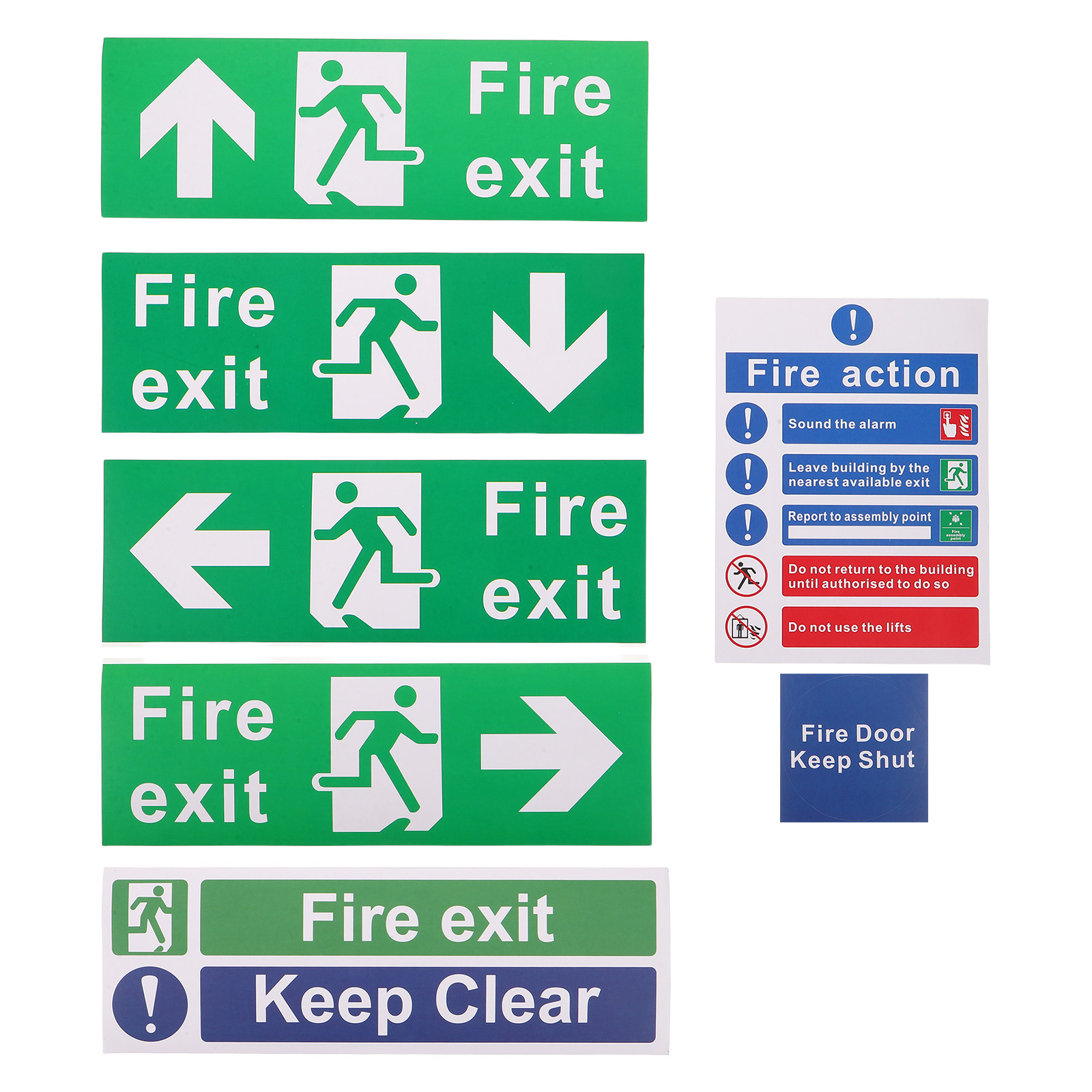Emergency Exit Sign - 21Pcs 공공 안전 출구 표지판 화재