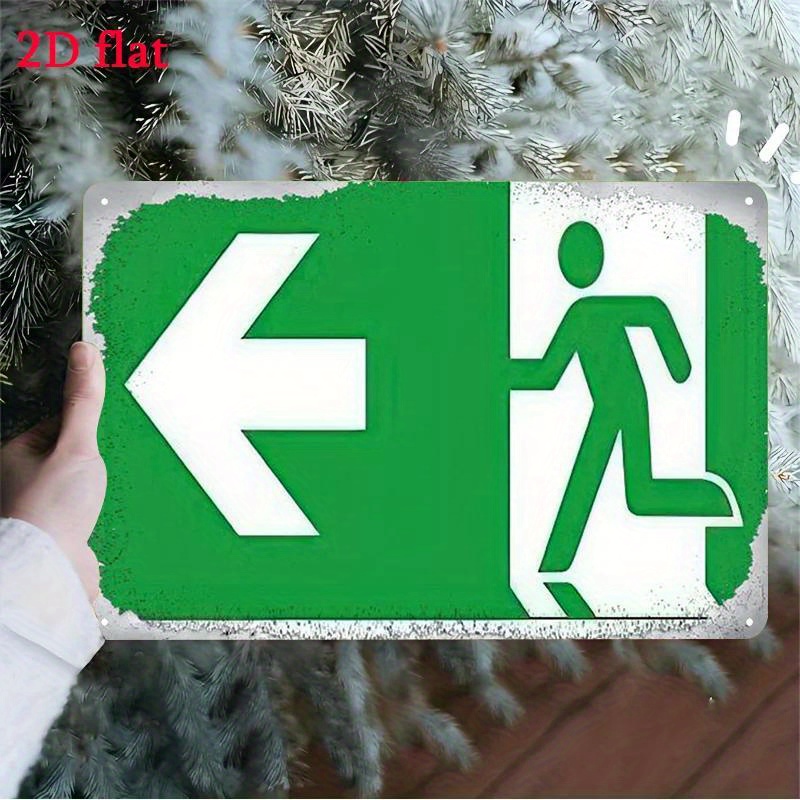 금속 비상구 표지판 - 녹색 및 흰색 비상 출구 방향  - Emergency Exit Sign 리뷰 및 가격
