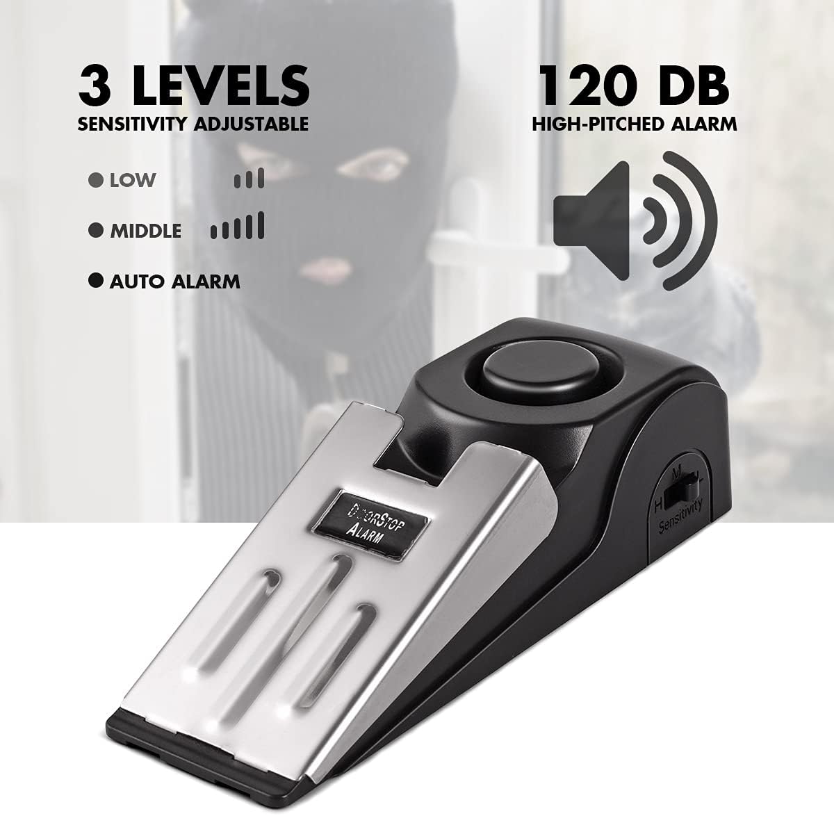 1/2Pcs 휴대용 여행 120 DB 사이렌 소리 침입 - Door Stop Alarm 리뷰 및 가격